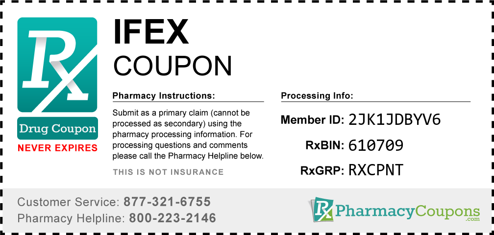 Ifex Prescription Drug Coupon with Pharmacy Savings