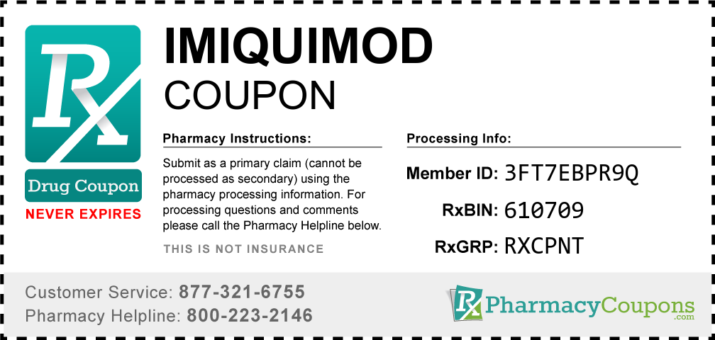 Imiquimod Prescription Drug Coupon with Pharmacy Savings