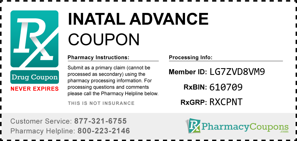 Inatal advance Prescription Drug Coupon with Pharmacy Savings