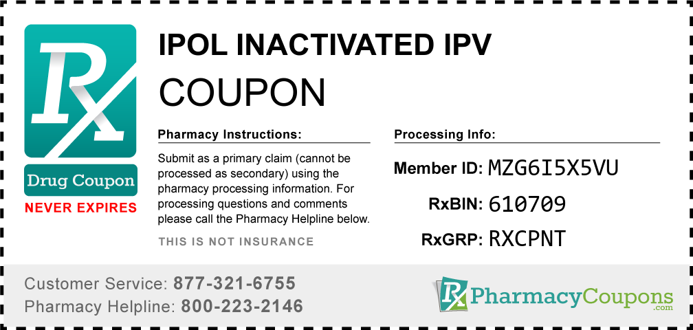 Ipol inactivated ipv Prescription Drug Coupon with Pharmacy Savings