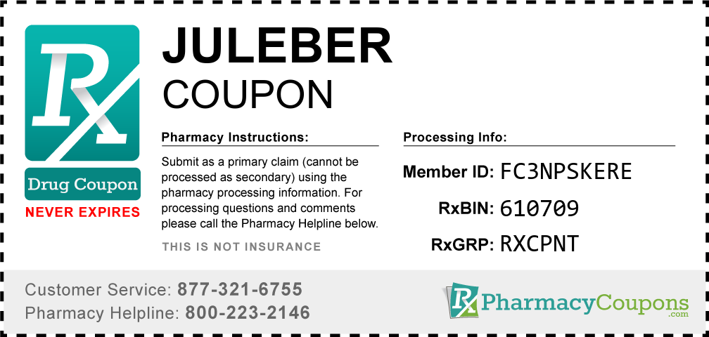 Juleber Prescription Drug Coupon with Pharmacy Savings