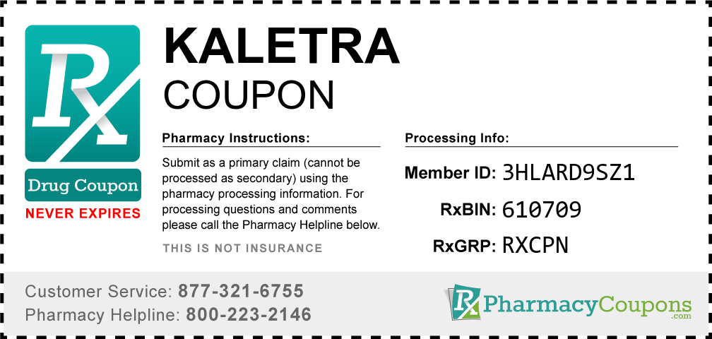 Kaletra Prescription Drug Coupon with Pharmacy Savings