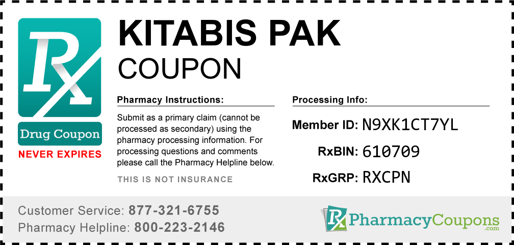 Kitabis pak Prescription Drug Coupon with Pharmacy Savings