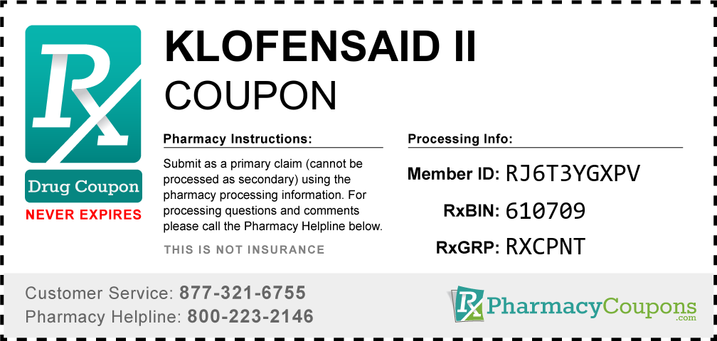 Klofensaid ii Prescription Drug Coupon with Pharmacy Savings