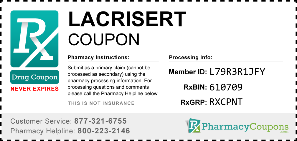Lacrisert Prescription Drug Coupon with Pharmacy Savings