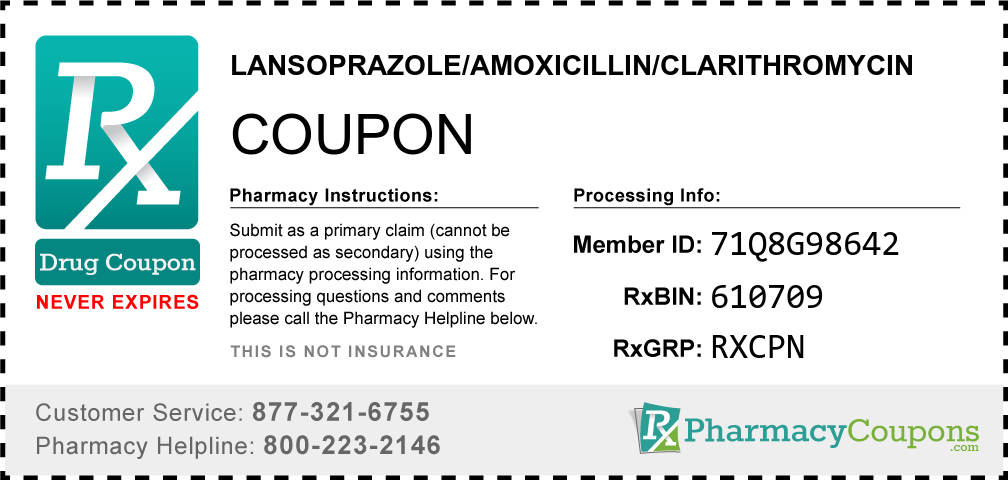 Lansoprazole/amoxicillin/clarithromycin Prescription Drug Coupon with Pharmacy Savings