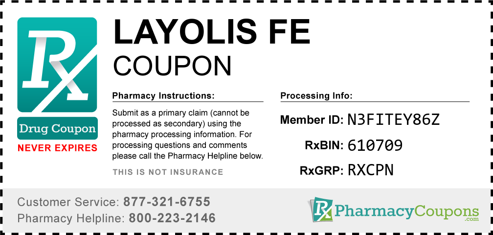 Layolis fe Prescription Drug Coupon with Pharmacy Savings