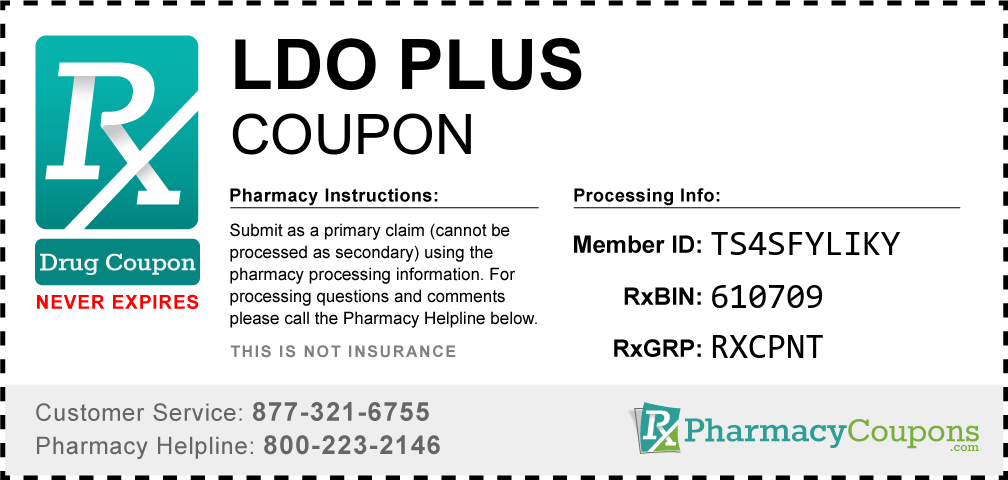 Ldo plus Prescription Drug Coupon with Pharmacy Savings