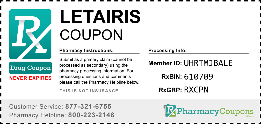Letairis Prescription Drug Coupon with Pharmacy Savings
