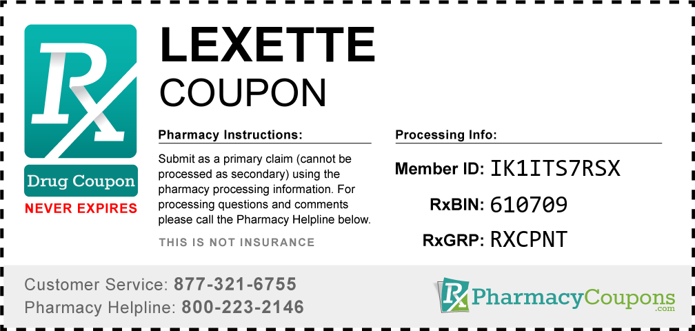 Lexette Prescription Drug Coupon with Pharmacy Savings