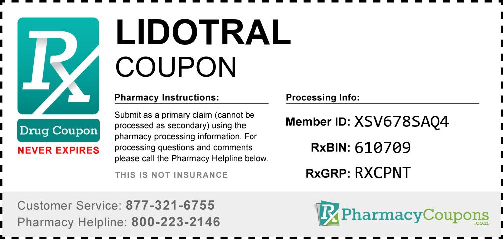 Lidotral Prescription Drug Coupon with Pharmacy Savings
