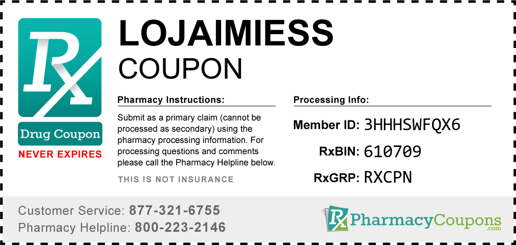 Lojaimiess Prescription Drug Coupon with Pharmacy Savings