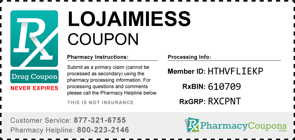 Lojaimiess Prescription Drug Coupon with Pharmacy Savings