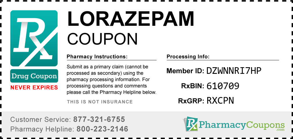 Lorazepam Prescription Drug Coupon with Pharmacy Savings