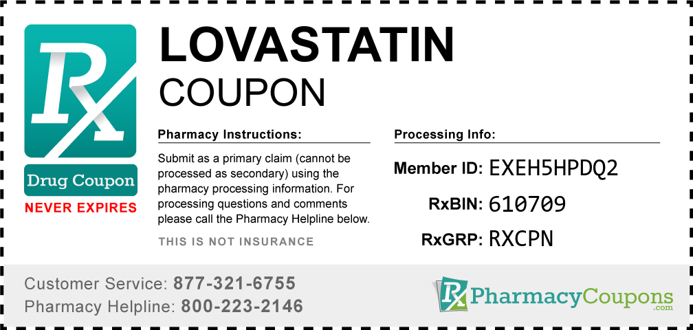 Lovastatin Prescription Drug Coupon with Pharmacy Savings