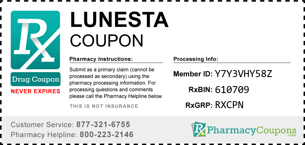 Lunesta Prescription Drug Coupon with Pharmacy Savings