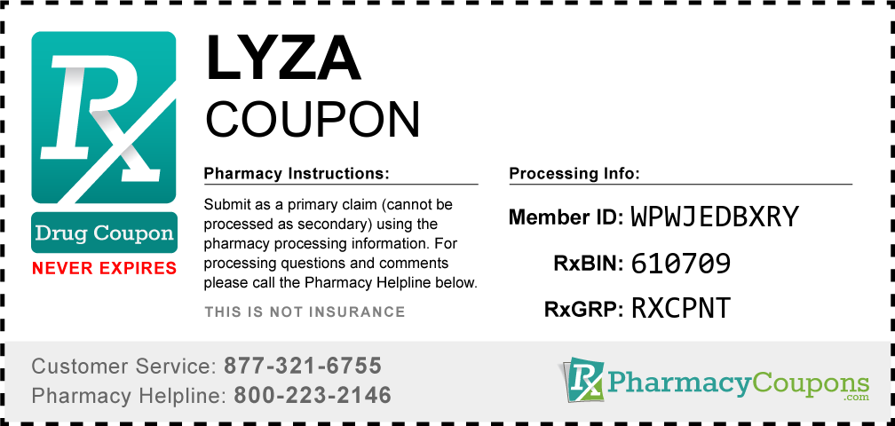 Lyza Prescription Drug Coupon with Pharmacy Savings