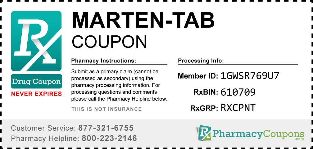 Marten-tab Prescription Drug Coupon with Pharmacy Savings