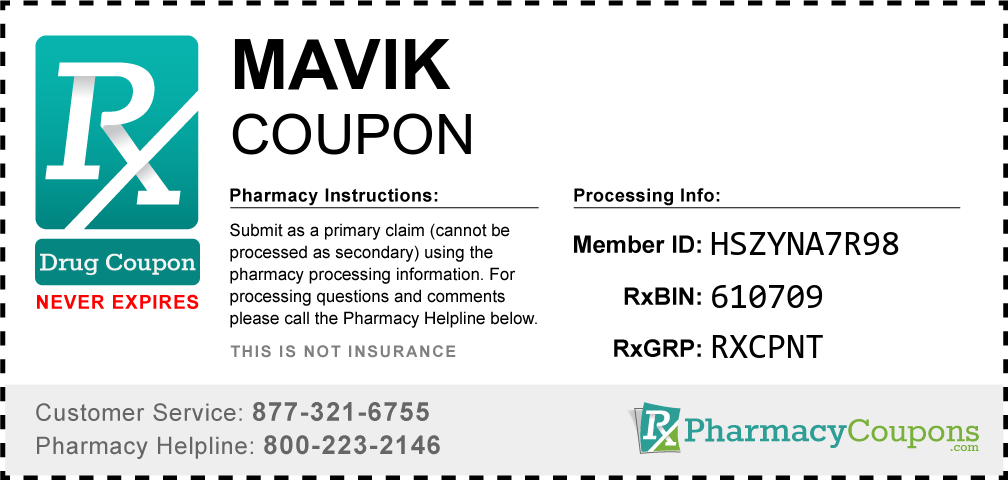 Mavik Prescription Drug Coupon with Pharmacy Savings