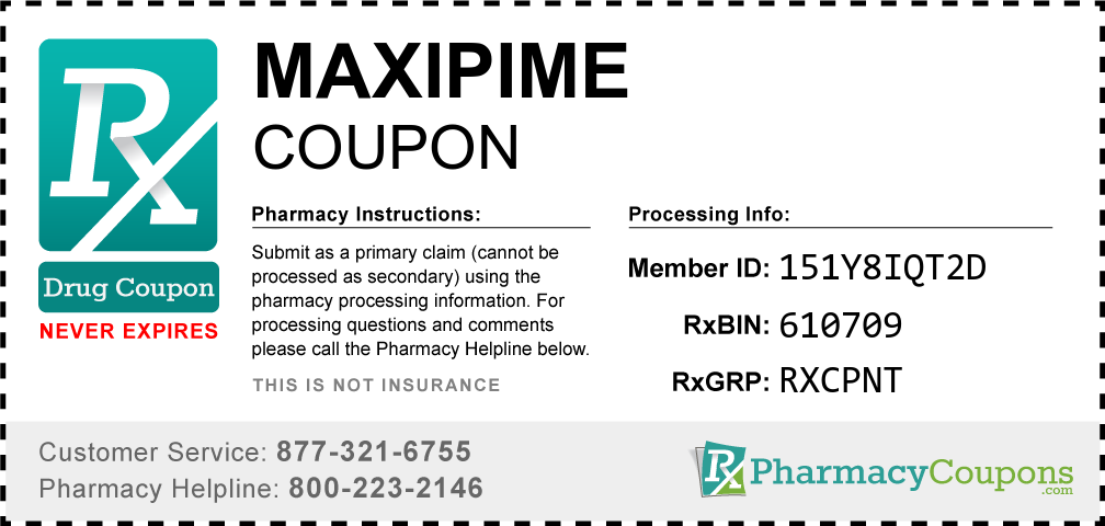 Maxipime Prescription Drug Coupon with Pharmacy Savings