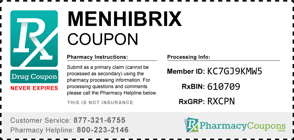 Menhibrix Prescription Drug Coupon with Pharmacy Savings