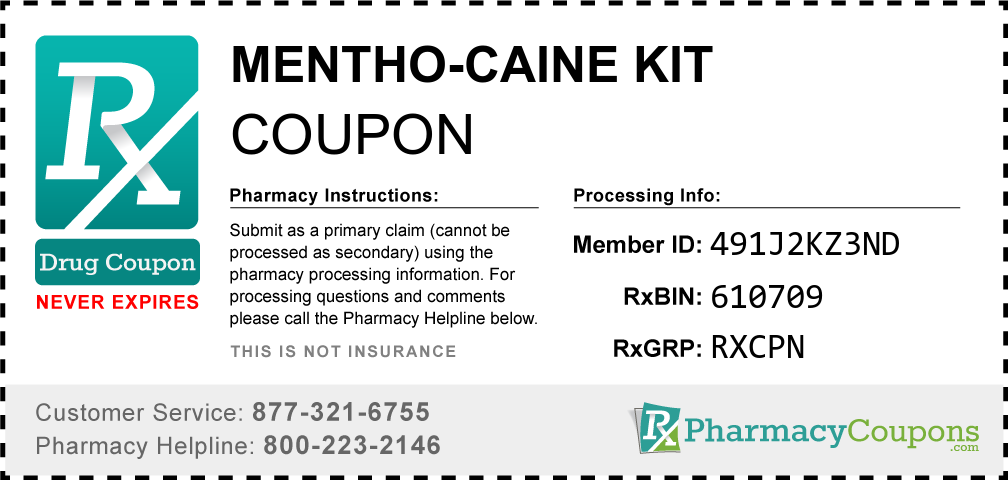 Mentho-caine kit Prescription Drug Coupon with Pharmacy Savings