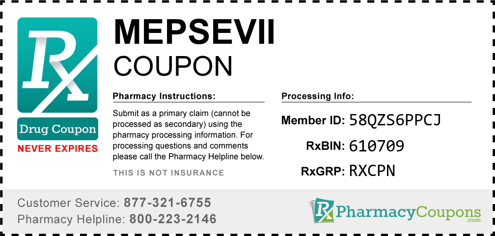 Mepsevii Prescription Drug Coupon with Pharmacy Savings