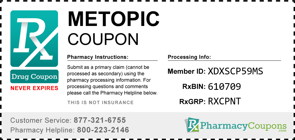 Metopic Prescription Drug Coupon with Pharmacy Savings