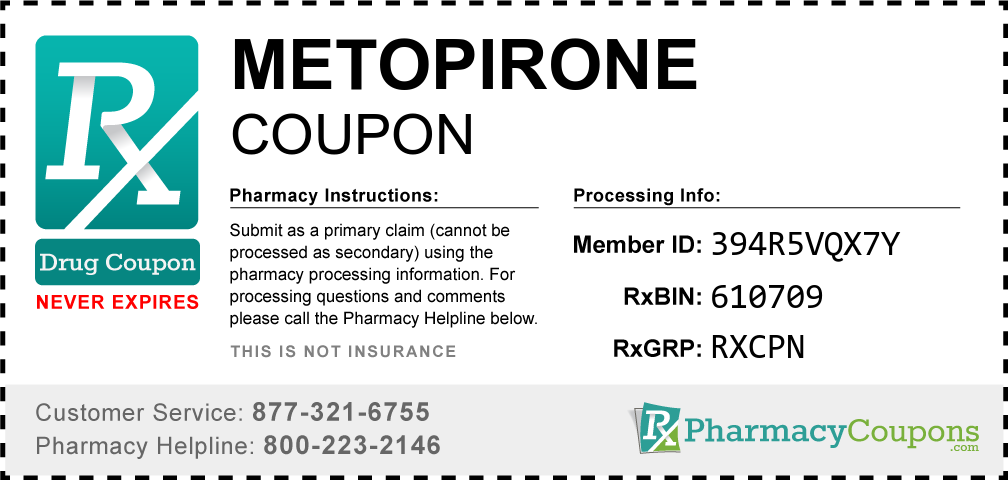 Metopirone Prescription Drug Coupon with Pharmacy Savings