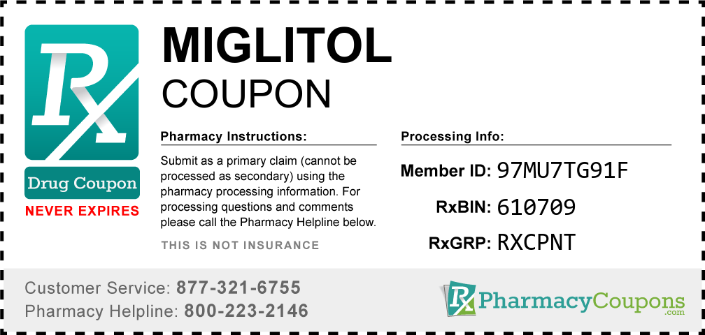 Miglitol Prescription Drug Coupon with Pharmacy Savings