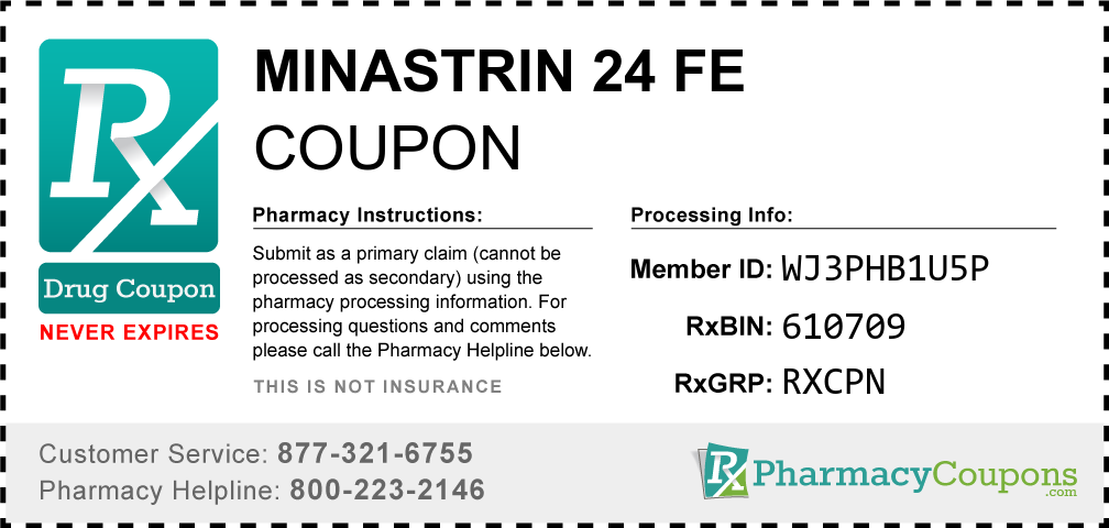 Minastrin 24 fe Prescription Drug Coupon with Pharmacy Savings