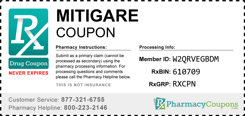 Mitigare Prescription Drug Coupon with Pharmacy Savings