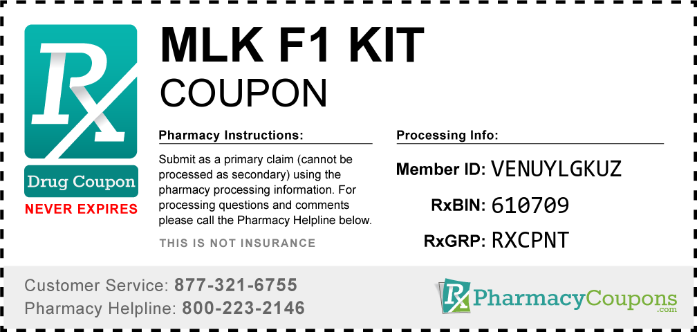 Mlk f1 kit Prescription Drug Coupon with Pharmacy Savings