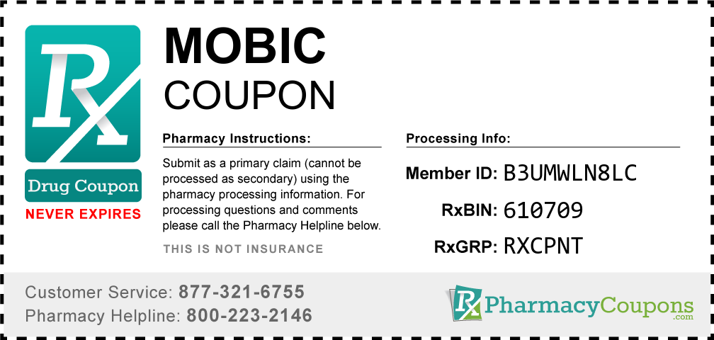 Mobic Prescription Drug Coupon with Pharmacy Savings