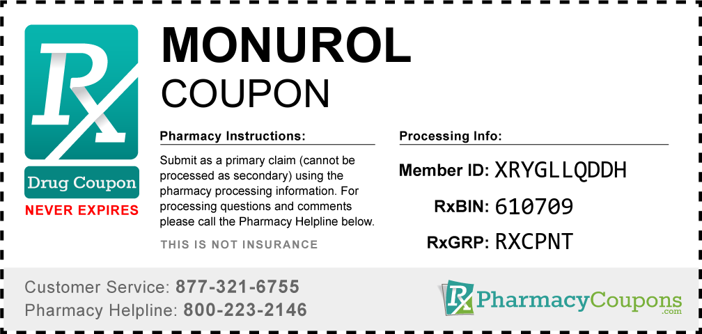 Monurol Prescription Drug Coupon with Pharmacy Savings