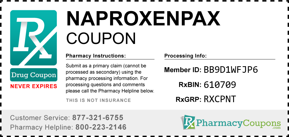 Naproxenpax Prescription Drug Coupon with Pharmacy Savings