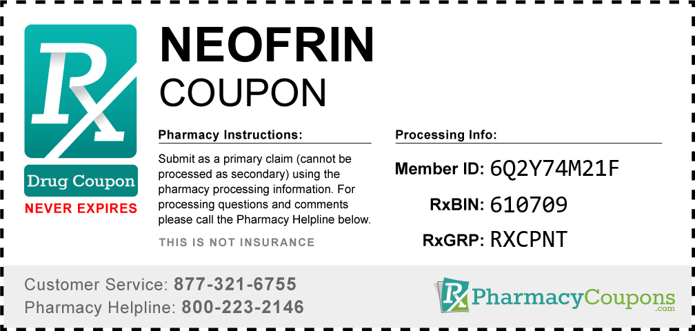 Neofrin Prescription Drug Coupon with Pharmacy Savings