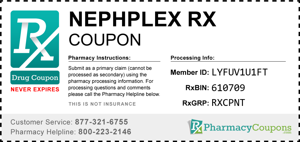 Nephplex rx Prescription Drug Coupon with Pharmacy Savings