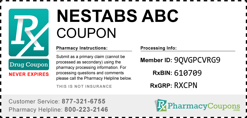 Nestabs abc Prescription Drug Coupon with Pharmacy Savings