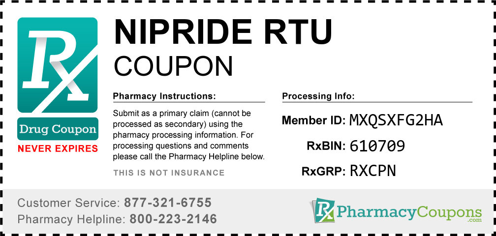 Nipride rtu Prescription Drug Coupon with Pharmacy Savings
