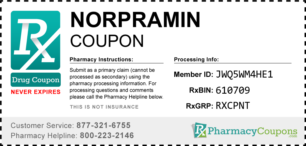 Norpramin Prescription Drug Coupon with Pharmacy Savings