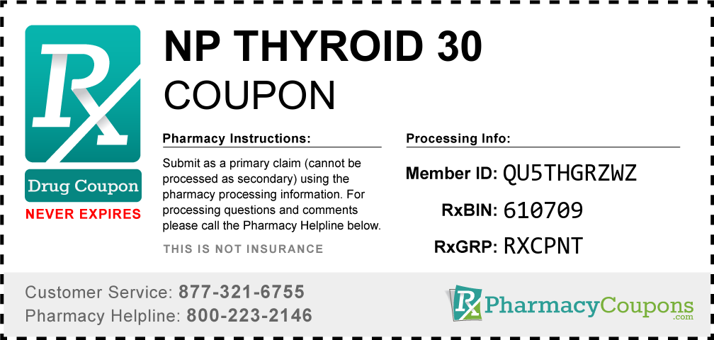 Np thyroid 30 Prescription Drug Coupon with Pharmacy Savings