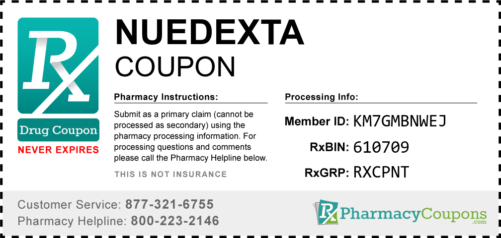 Nuedexta Prescription Drug Coupon with Pharmacy Savings