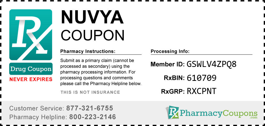 Nuvya Prescription Drug Coupon with Pharmacy Savings