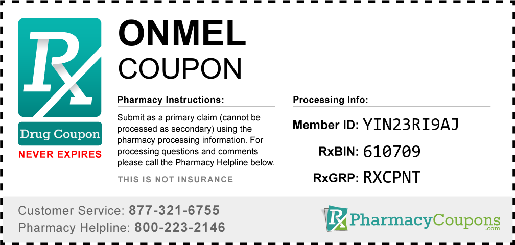 Onmel Prescription Drug Coupon with Pharmacy Savings