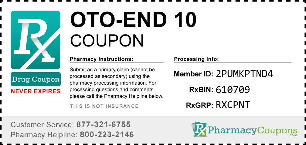 Oto-end 10 Prescription Drug Coupon with Pharmacy Savings