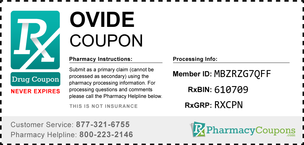 Ovide Prescription Drug Coupon with Pharmacy Savings