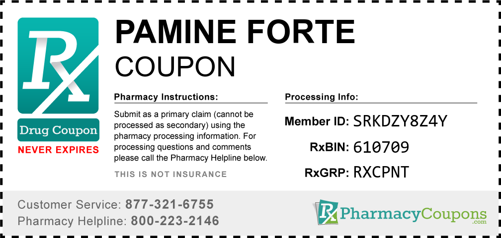 Pamine forte Prescription Drug Coupon with Pharmacy Savings