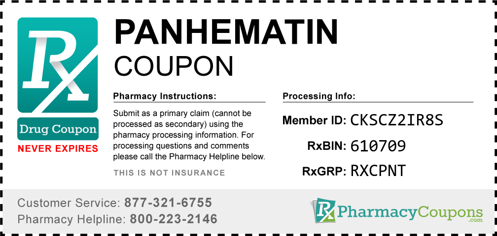 Panhematin Prescription Drug Coupon with Pharmacy Savings