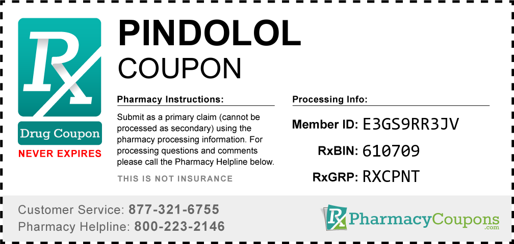 Pindolol Prescription Drug Coupon with Pharmacy Savings